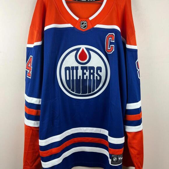 Edmonton Oilers Barnes #84 NHL Fanatics Breakaway Jersey Royal Blue 3XL Captain - Picture 1 of 9